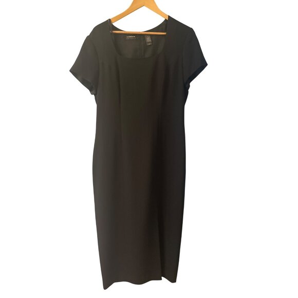 Liz Claiborne Black Polyester Shift Dress Professional Workwear Size 14 - Picture 1 of 7